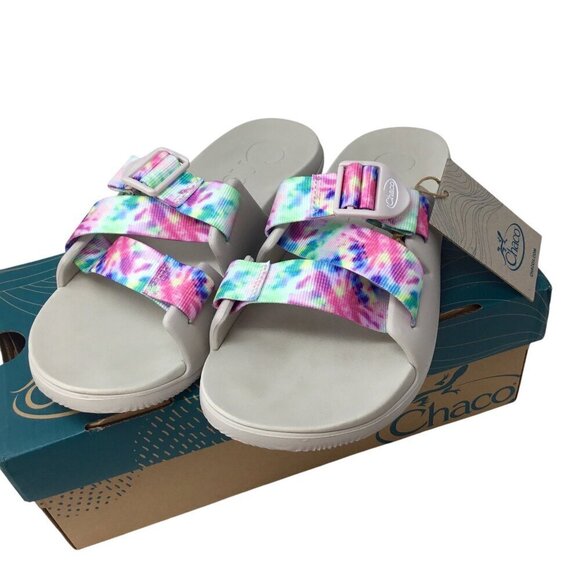 Chaco Shoes - Chaco Chillos Slide Sandals NIB NEW Light Tie Dye Dyed Size 9 Comfort Walking